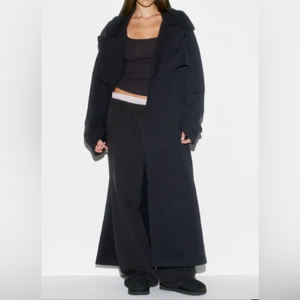 SKIMS Black Trench Coat